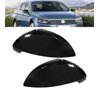 ANGRONG Gloss Black Wing Door Rearview Side Mirror Cover Caps Compatible with VW Passat B8 Estate Saloon 2015-up