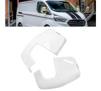 ANGRONG White Exterior Door Side Wing Rear View Mirror Cover Shell Caps Left +Right Compatible with Ford Transit Tourneo Custom VAN 2012+