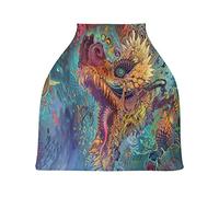 Angru Dragon Art Stretchy Baby Car Seat Cover,Canopy Nursing Covers,Soft Breathable Windproof Scarf Changepad for Winter Infant Breastfeeding Boys