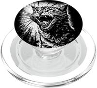 Angry Aggressive Hissing Cat Ready To Attack PopSockets PopGrip for MagSafe