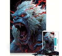Angry Albino Gorilla with Red Accents Jigsaw Puzzle 1000 Think Boost Game Tight Lock No Loose Pieces Interactive Brain Challenge for Home (38x52cm)