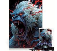 Angry Albino Gorilla with Red Accents Jigsaw Puzzle for Teenagers 1000 Pieces Brain Teasing Pleasant Leisure Smooth Edges Ideal Xmas Gift (50x75cm)
