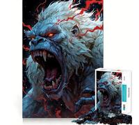 Angry Albino Gorilla with Red Accents Jigsaw Puzzles for Adults 1000 Mind Boost Game Uniform Size Precise Pieces Travel-friendly Brain Game Gift (38x26cm)
