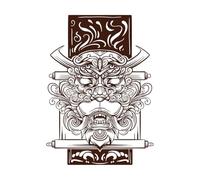 Angry Animal Art Design Engraving Stickers 50.4x70.4cm Do not Damage The Wall Surface Coffee