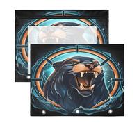 Angry Animal Sea Lion 3 Ring Binder Clear Binders Pencil Pouches Bags Case(2 Pack)