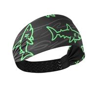 Angry Animal Shark Fish Fluorescent Green Black no slip headbands for women's hair Stretchy hairbands for make up Gym Football Football cintas para el pelo de mujer