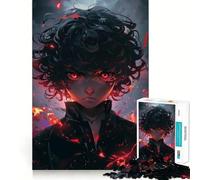 Angry Anime Boy Adults 1000 Pieces Puzzle Mind Training Fun Burr Free Clean Cut Pieces Heartwarming Gathering Activity (38x26cm)