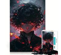 Angry Anime Boy Jigsaw for Teenagers 1000 Pieces Mental Improve Play Uniform Size Precise Pieces Family Fun Night Activity (38x52cm)
