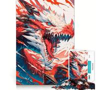 Angry Anime Dragon 1000 Pieces Puzzles for Teenagers Mind Boost Fun High Accuracy Cutting Craft Calming Mental Break Activity (38x26cm)