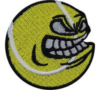Angry Balls Tennis Cute Patches Iron on Patches - Sew on Patches for Tennis Fans, Bikers, Rockers, Sportsmen, Tennis Players - Wildly Popular Appliqué for Jackets, Jeans, Hats - 50x50 mm