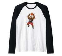 Angry Bear Basketball Player Muscle Beast Raglan Baseball Tee