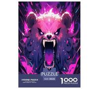 Angry Bear Jigsaw Puzzles Puzzles for Adults Kids. 1000 Pieces Impossible Challenge Toy Educational Game Home Decoration for Adults& Kids Age 14 Years Up 38x26cm/1000pcs