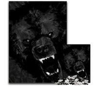 Angry Bear Portrait 1000Piece Jigsaw Puzzle Wooden Jigsaw Puzzles for Adults Challenging Brain Teaser for Teenagers Family Game Night Fun 1000 PCS(75x50cm)