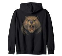 Angry Beaver - Vintage Funny Rodent Lover Zip Hoodie