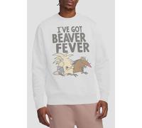 Angry Beavers Beaver Fever Crew Sweatshirt, White Paramount Home Entertainment White M