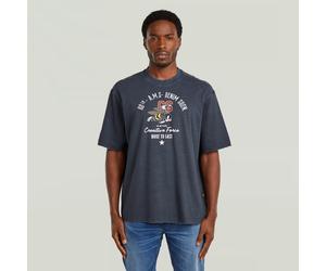 Angry Bee Loose T-Shirt - Dark blue - Men XL