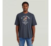 Angry Bee Loose T-Shirt - Dark blue - Men XS