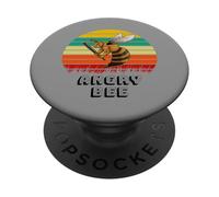 Angry Bee Vintage Retro Beekeeper Bees Lovers Gift PopSockets Adhesive PopGrip