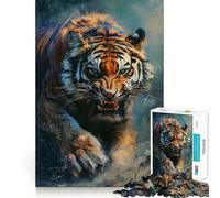 Angry Bengal Tiger Jigsaw 1000 Piece Mind Skill Play Stable Fit No Shifting Parts Enjoyable Pastime for Long Weekends (38x26cm)