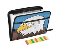 Angry Big Bird Blue 13 Pocket Expanding File Folder with Labels A4 Document Organizer with Zipper