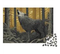 Angry Big Wolf Dog - Dark Style,Rätsel Für Erwachsene 1000pcs (75x50cm),Herausforderungsspiele