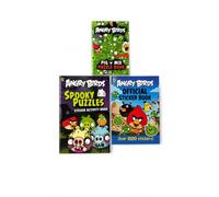 Angry Birds Collection 3 Books Set (Pig 'n' Mix Puzzle Book, Spooky Puzzles Sticker Activity Book & Official Sticker Book)