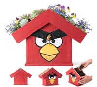 Angry Birds x WildYard Bird House Planter for Outdoors - Cedar Wood, Blue Bird