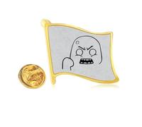 angry black cute chat fcartoon Golden Metal Flag Lapel Pin Badge