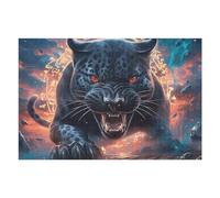 Angry Black Panther 1000 Piece Jigsaw Puzzle for Adults Teens Animal Pet Classroom Decor Educational Fun Vibrant Colours Great Gift for Teachers 1000 PCS