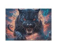 Angry Black Panther 300 Piece Jigsaw Puzzle for Adults Teens Animal Pet Craft Room Decor Creative Project Whimsical Artwork for Crafters 300 PCS