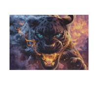 Angry Black Panther 300 Piece Jigsaw Puzzle for Adults Teens Magical Cosmic Creatures Laundry Room Decor Boredom Buster Colourful Artwork Great Gift for 300 PCS