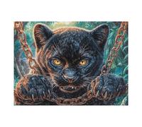 Angry Black Panther 500 Piece Jigsaw Puzzle for Adults Nursery Wall Art Calming Decor Precision Cut for New Parents 500 PCS
