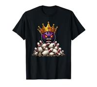 Angry Bowling Ball King of Strikes Pins Crown T-Shirt