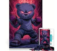 Angry Boxing Bear 1000 Pieces Puzzles for Teenagers Mind Boost Fun High Accuracy Cutting Craft Calming Mental Break Activity (50x75cm)