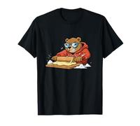 Angry Brown Bear Rolling Dough Sunglasses Graphic Baker T-Shirt