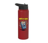 Angry Calculator Syntax Error Math is Hard Humor Stainless Steel Insulated Water Bottle