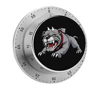 Angry Cartoon Bull-dog 60 Minutes Wind Up Kitchen Timer Stainless Steel Countdown Mechanical Alarm for Cooking Workout