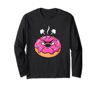 Angry Cartoon Donut Mixed Funny Emotions Design Long Sleeve T-Shirt