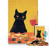 Angry Cat at Poker Table Jigsaw Puzzles 1000 Piece for Adults Recall Fun Play Firm Fit Secure Assembly Family Fun Night Activity (38x52cm)