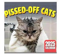 Angry Cat Calendar 2025,Funny Cat Wall Calendar2025,2025 Calendar,Peed-Off Cats Calendar,12 Month 2025 Calendar Month To View Funny Animal Calendar 2025,For Family Friends Cat Lovers