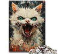 Angry Cat Jigsaw Puzzles for Teenagers 1000 Piece,Stress Reliever Difficult Challenge Suitable for Desktop Decoration (50x75cm)