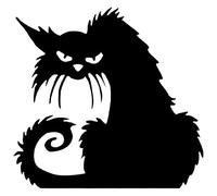 Angry Cat Metal Wall Art, Modern Minimalist Metal Silhouette, Hollow Out 3D Metal Sculptures, for Indoor Outdoor Yard Decoration