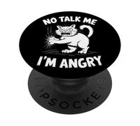 Angry Cat Mood Humor Sarcastic Pet Lover PopSockets Adhesive PopGrip