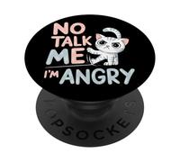 Angry Cat Mood Humor Sarcastic Pet Lover PopSockets Adhesive PopGrip