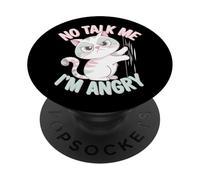 Angry Cat Mood Humor Sarcastic Pet Lover PopSockets Adhesive PopGrip