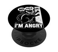 Angry Cat Mood Humor Sarcastic Pet Lover PopSockets Adhesive PopGrip