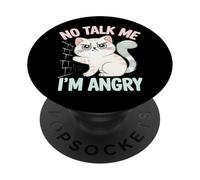 Angry Cat Mood Humor Sarcastic Pet Lover PopSockets Adhesive PopGrip