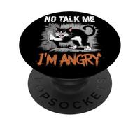 Angry Cat Mood Humor Sarcastic Pet Lover PopSockets Adhesive PopGrip