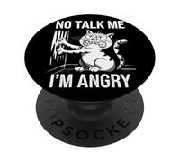 Angry Cat Mood Humor Sarcastic Pet Lover PopSockets Adhesive PopGrip
