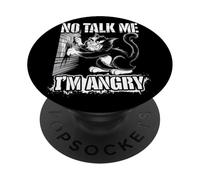 Angry Cat Mood Humor Sarcastic Pet Lover PopSockets Adhesive PopGrip